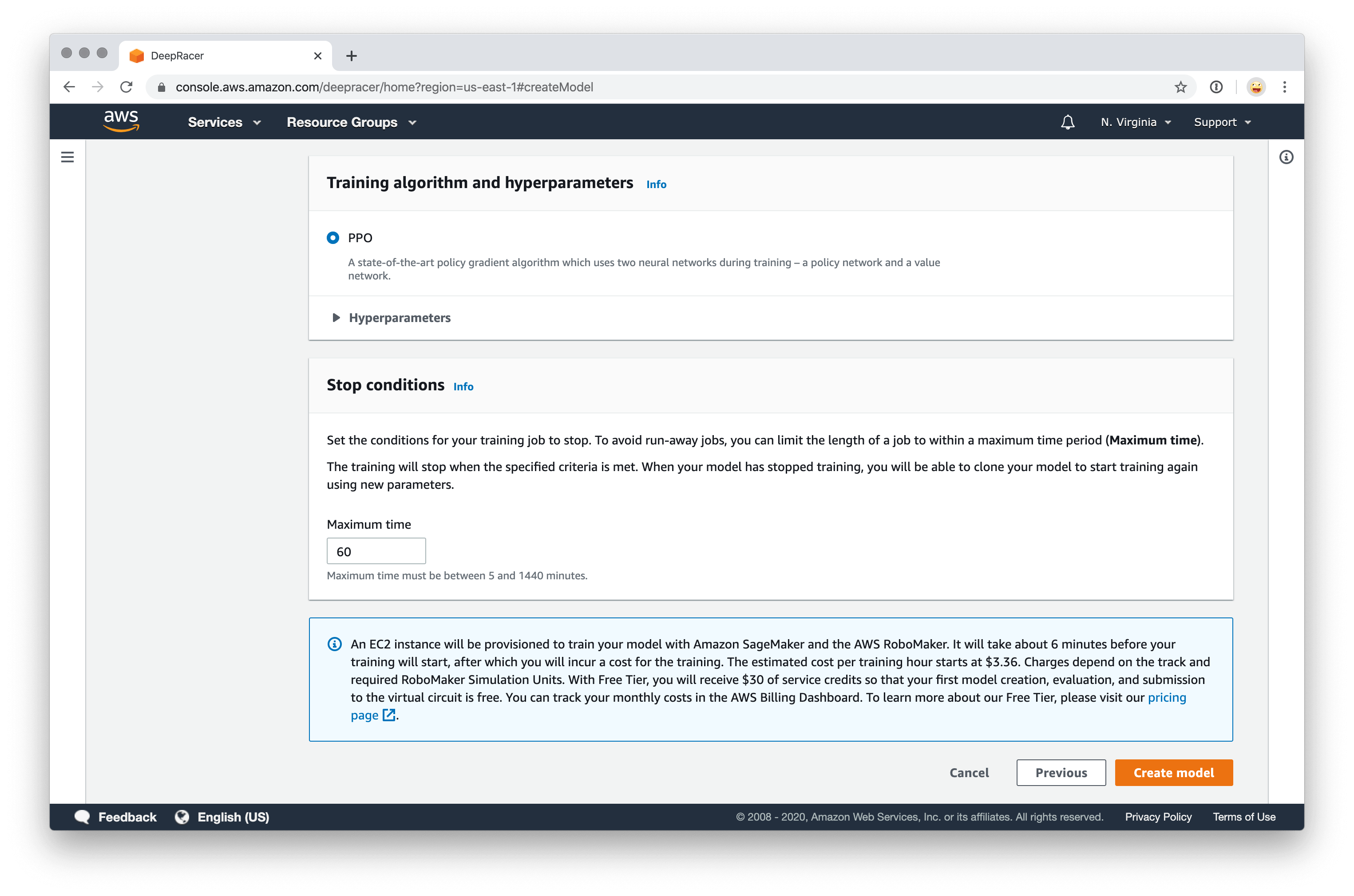AWS DeepRacer Finish