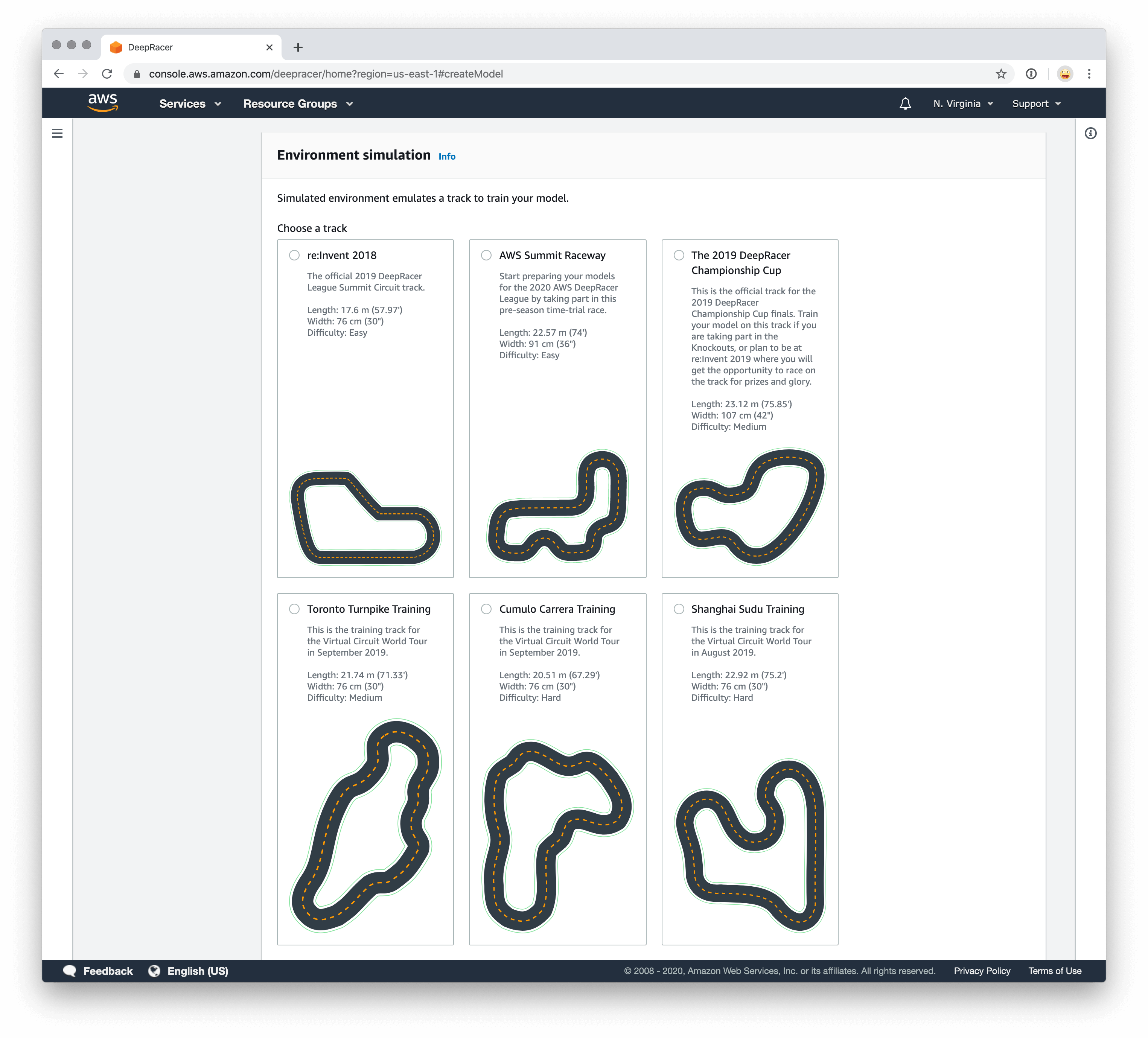 AWS DeepRacer Modell