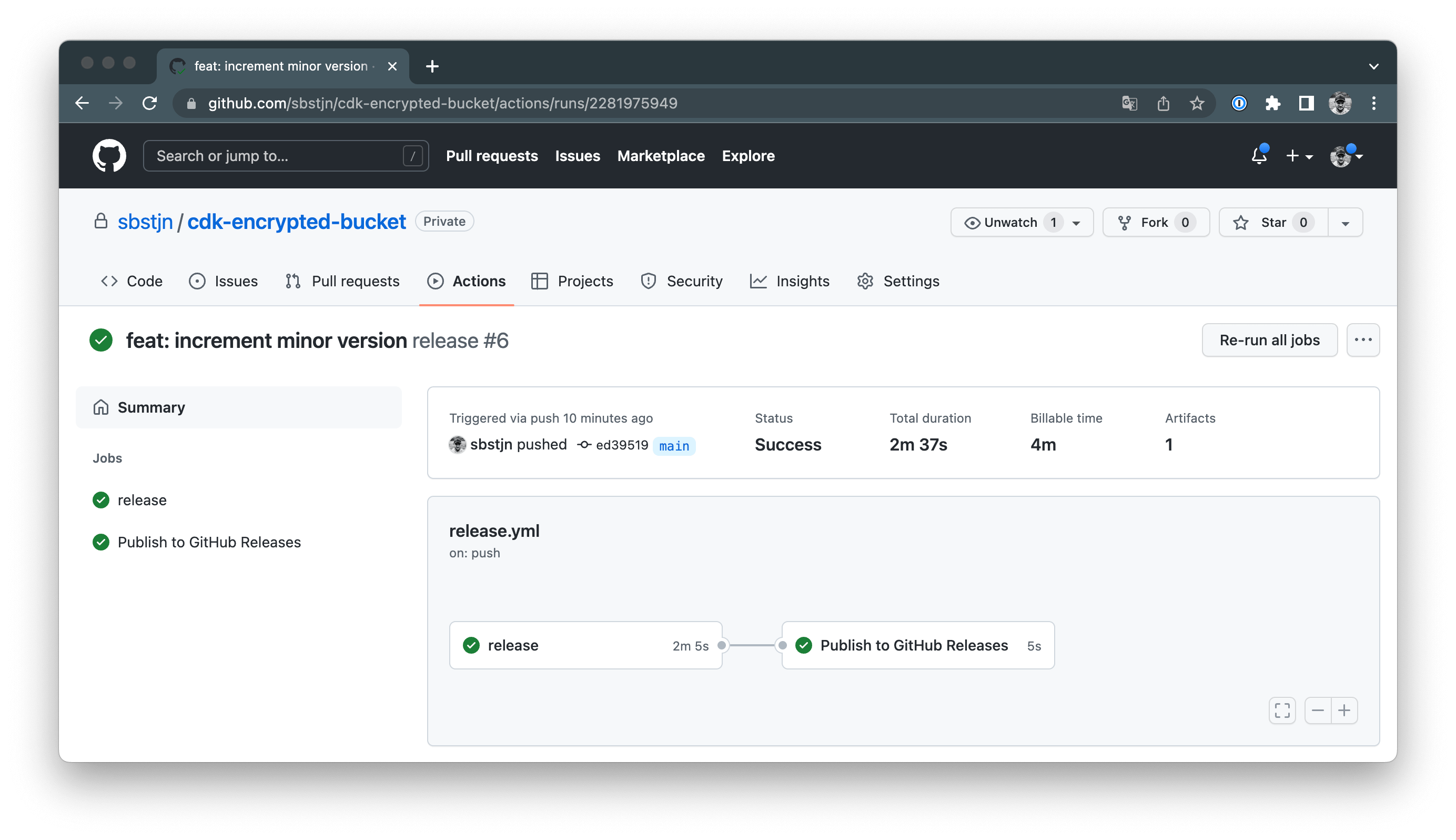 GitHub Actions für Projen